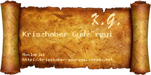 Kriszhaber Györgyi névjegykártya